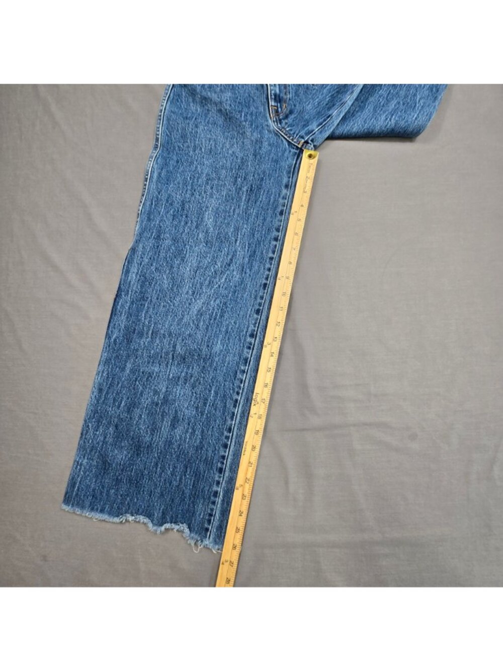 Madewell 23 Womens Jeans Superwide Leg Blue Frayed Hem 100% Cotton Denim - Picture 5 of 7